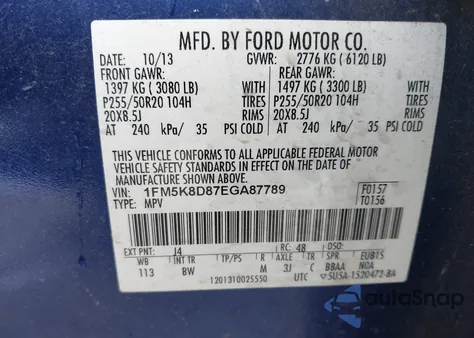 2014 Ford Explorer Xlt z USA, uszkodzony, nr VIN 1FM5K8D87EGA87789